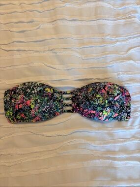 Victorias Secret Neon Splatter Bandeau Swim Top - Multicolor